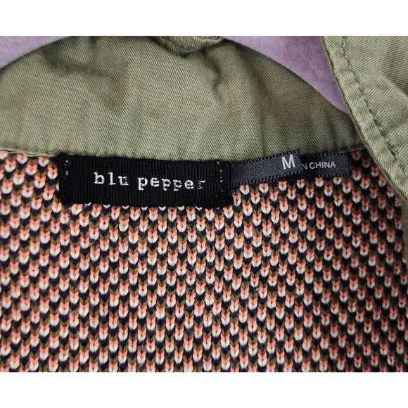 Blue Pepper Vest Womens Medium Green Cinched Southwestern Aztec Cargo Sweater - Picture 6 of 12